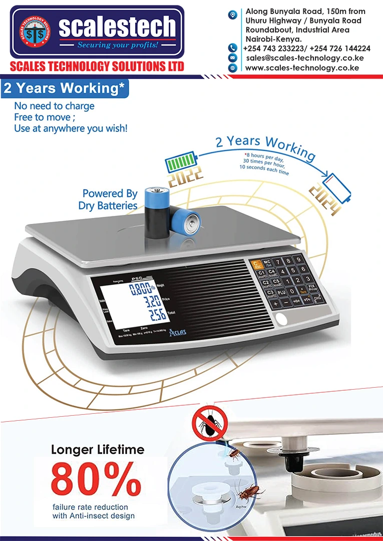 PS6X shop weighing scale with price display Kenya