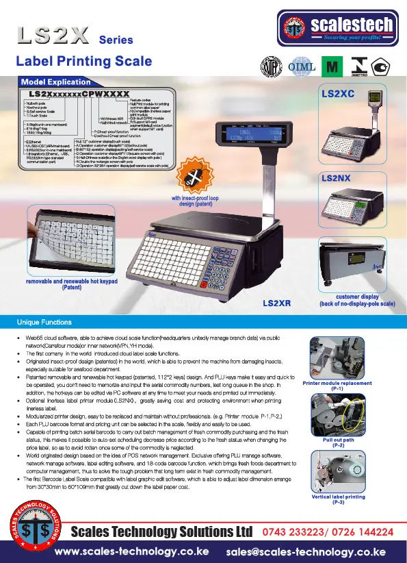 LS2 label printing scale for supermarkets in Nairobi Kenya