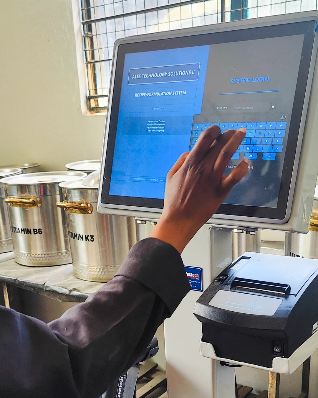 Formulation and recipe management software dashboard showing batch control and ingredient list