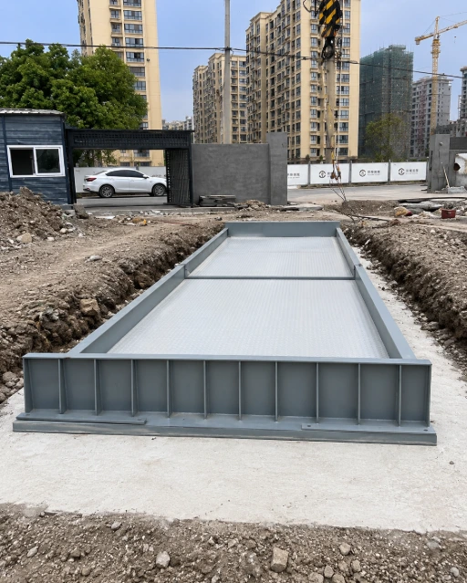 Foundation-Free Portable Weighbridge Installation - Scalestech Mobile weighbridge installed on concrete surface without foundation