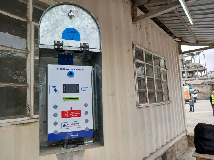 Weighbridge Ticket Kiosk at EAPC Kenya | Scalestech Self-service weighbridge ticket kiosk at the automated EAPC weighing station, Kenya