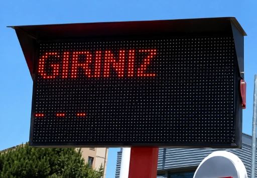 Driver message panel guiding truck drivers through weighbridge automation