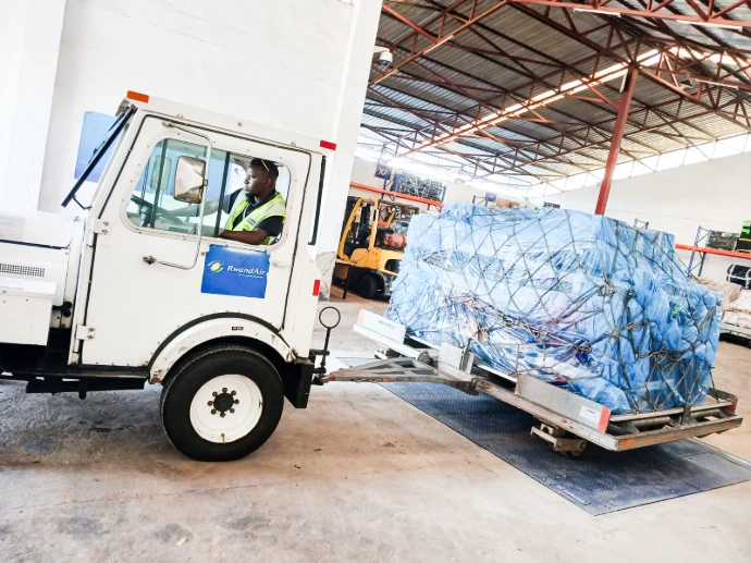 Scalestech's 10-ton floor scale installed in RwandAir's Kigali cargo facility