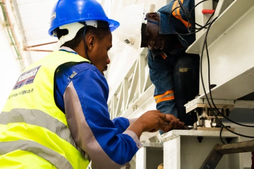 Heavy-duty load cell mounted beneath grain silo base, Kenya installation