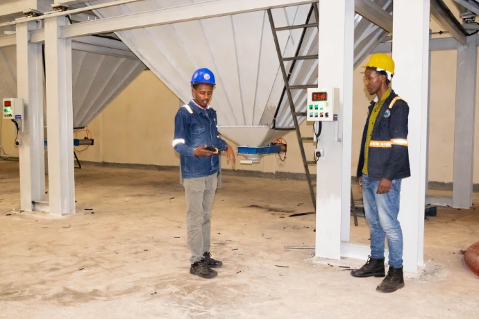 Scalestech technician completing silo weighing system installation