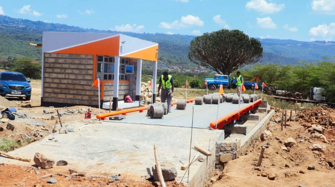 Weighbridge Calibration and Testing Calibration and testing of a weighbridge in Mai Mahiu