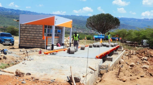 Weighbridge Calibration and Testing Calibration and testing of a weighbridge in Mai Mahiu