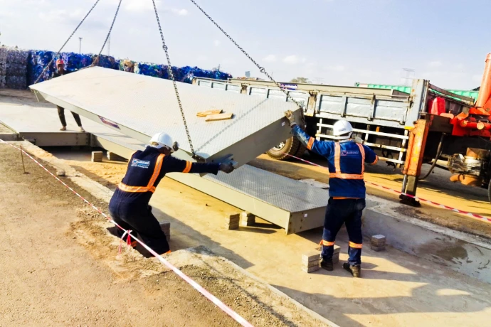 ESIT weighbridge steel deck installed at Mr. Green Africa's Nairobi recycling facility
