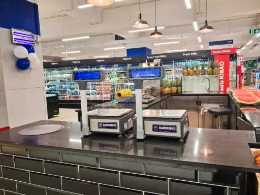Aclas LS2X scale at Carrefour Parklands Aclas LS2X label printing scale at Carrefour Parklands supermarket, Nairobi
