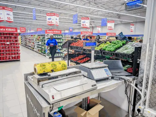 Aclas LS2X scale at Carrefour Ruiru Aclas LS2X label printing scale at Carrefour Ruiru supermarket, Kiambu County