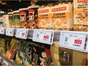 Cloud-based ESL allowing remote management of commodity positioning in Kenyan chains.