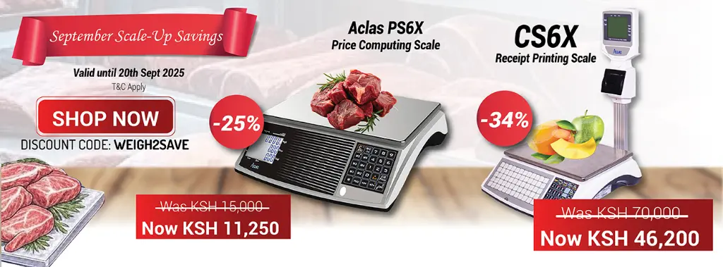 Explore our range of certified retail weighing scales, designed for supermarkets, butcheries, and grocery stores. Featuring barcode and receipt printing, price computing, and AI-powered image recognition, our scales ensure accuracy, efficiency, and compliance with Weights and Measures Kenya standards