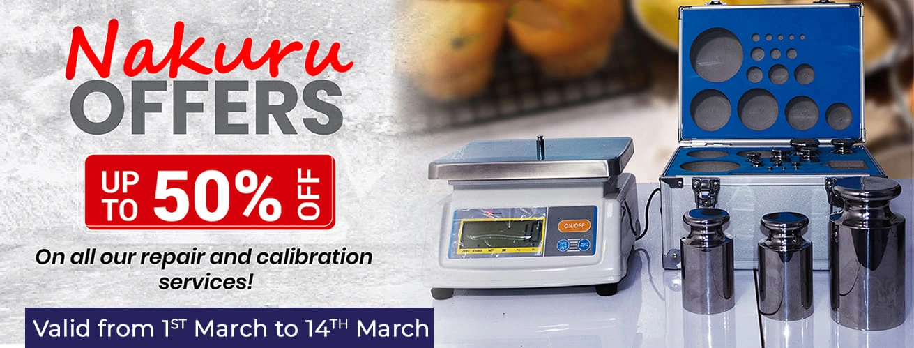 Professional weighing scale calibration and repair services in Nakuru Kenya Looking for reliable weighing scale calibration and repair in Nakuru? We offer certified calibration, balance repairs, and maintenance for industrial, commercial, and laboratory equipment. Fast turnaround. Call us today!