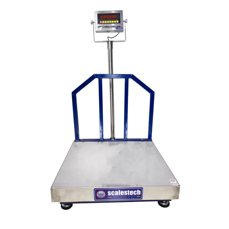 Heavy-Duty Mild Steel Electronic Platform Scale with Stainless Steel Top Pan (600mm x 600mm, 600kg)