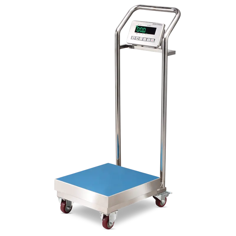 Heavy-duty Stainless Steel Trolley Portable scale Platform Scale with push handle, movable bench scale on wheels (TCS-ECFSTC1-SS)